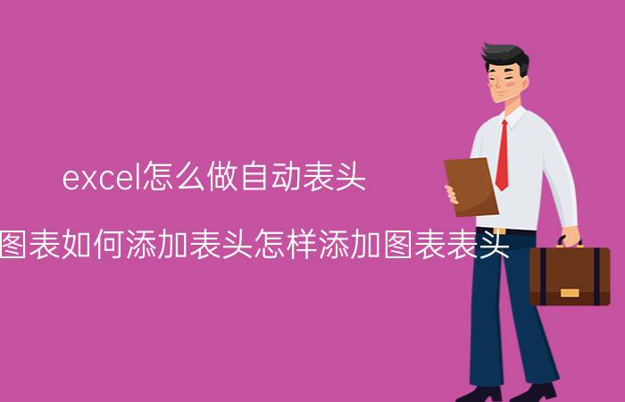 excel怎么做自动表头 Excel图表如何添加表头怎样添加图表表头？